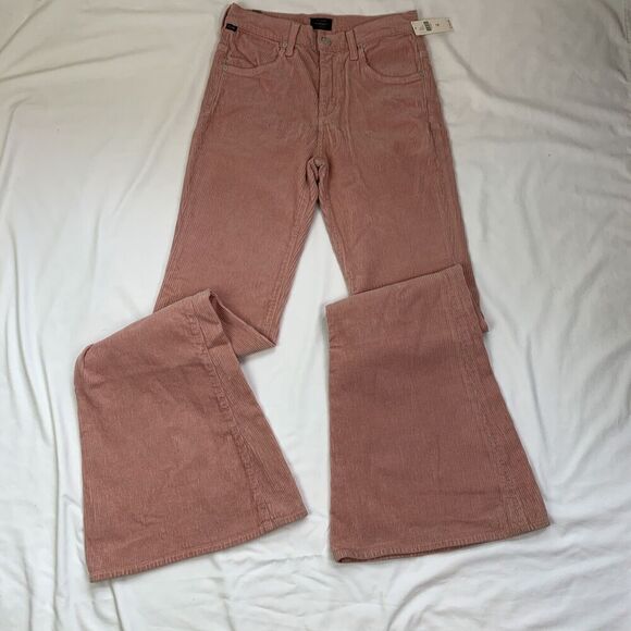 Citizens of Humanity Chloe Super Flare Corduroy Pants Jeans 26 Tall Rose Pink 70 - Picture 9 of 13